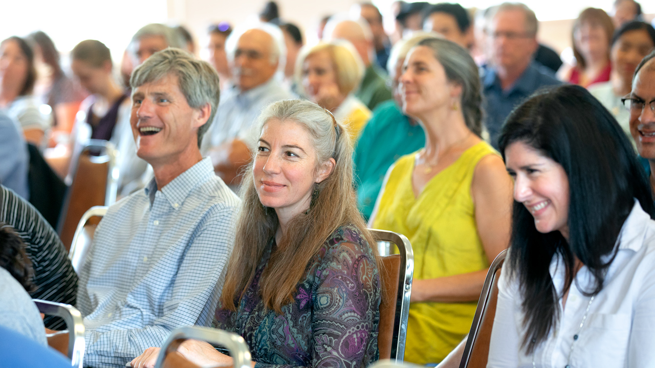 Group of staff watching a presentation