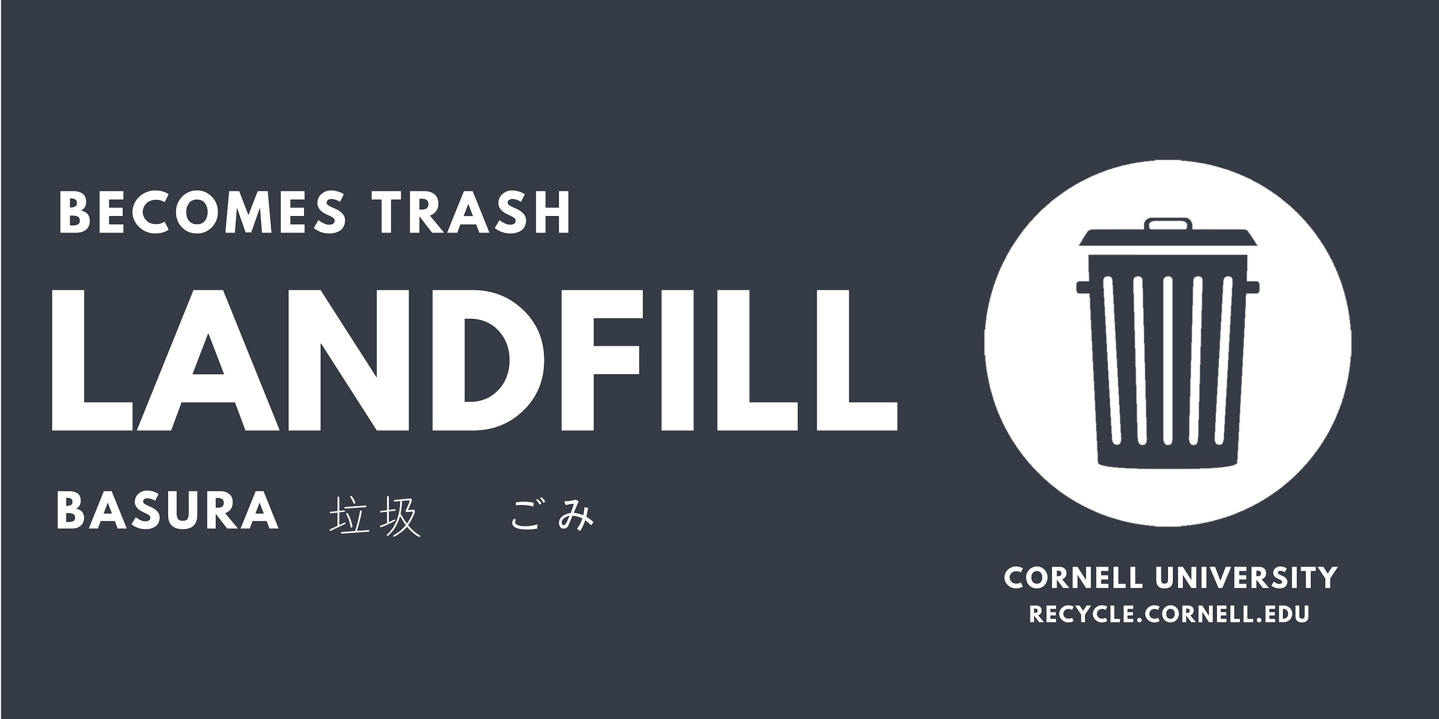 Above Bin Landfill Sign 30"x15"