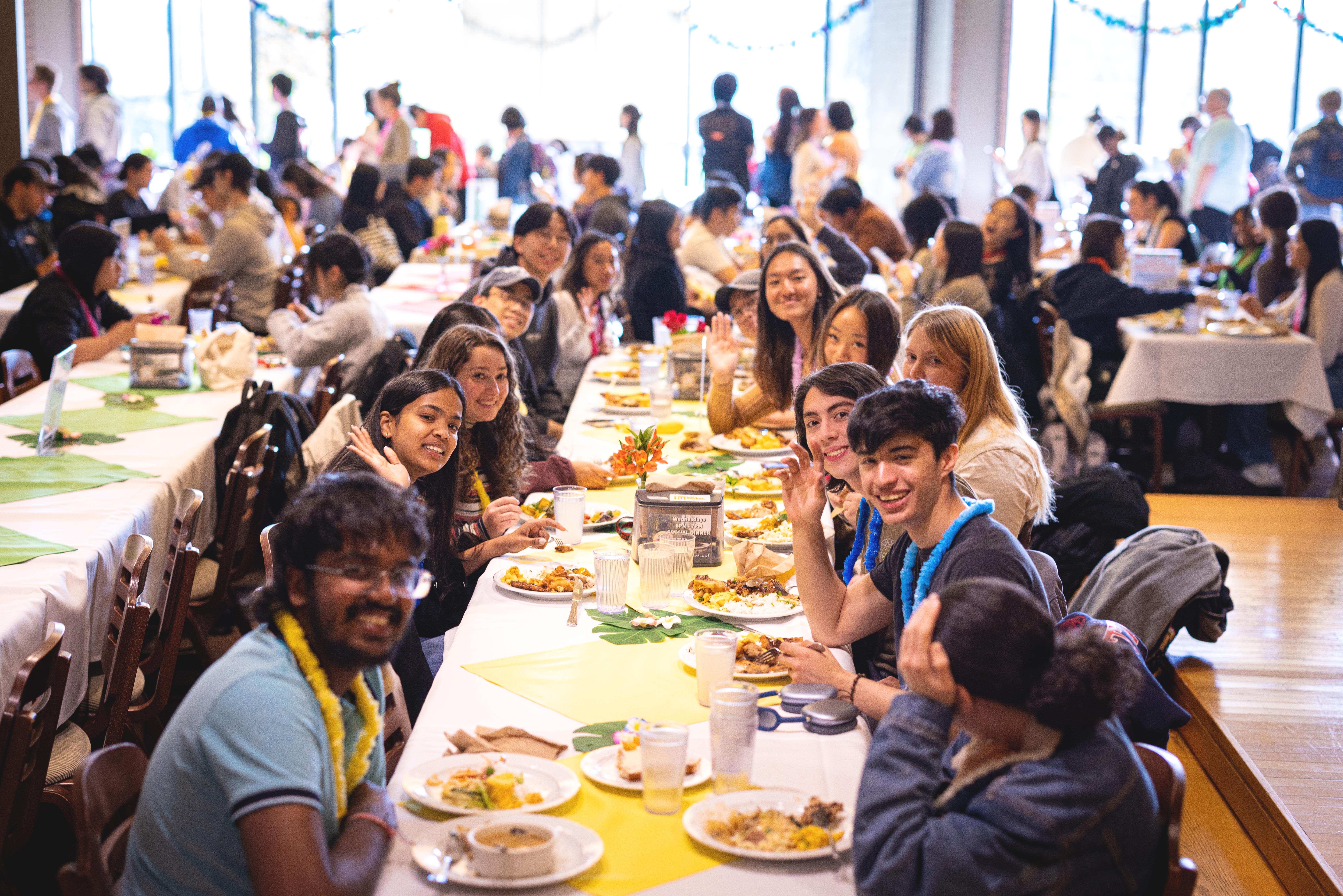 Students enjoying a dinner planned and hosted by students from the NS4880 Dietetics class at Keeton House Dining Room in 2023.