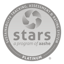 AASHE STARS Platinum seal, recognizing Cornell’s highest-level achievement in sustainability performance