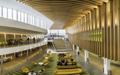 The newly renovated atrium of the Vet School