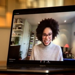 Dr. Ayana Johnson on a zoom lecture