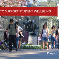 students walking on campus