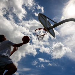 People playing basketball