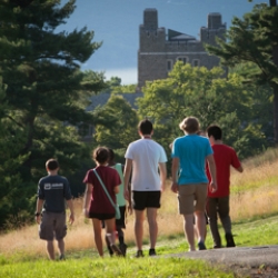 People walking on lib slope