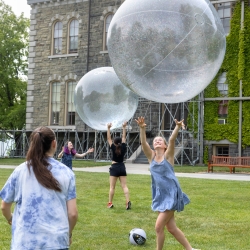 Students attend Carnival on the Arts Quad as part of Senior Days 2023.
