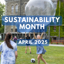 Students carrying a canoe
