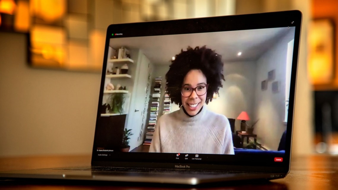 Dr. Ayana Johnson on a zoom lecture